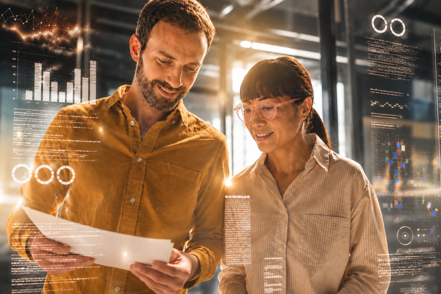 Professionals reviewing healthcare data and analytics